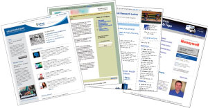 Samples of some of our email marketing newsletters.